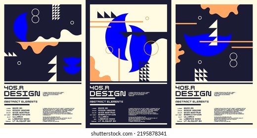 Abstract geometric background. Design poster with the flat figures. Template for further creativity.