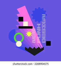 Abstract geometric background. Design poster with the flat figures. A stylish template for further creativity.