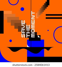 Abstract geometric background. Design poster with the flat figures. Vector illustration.