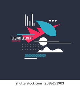 Abstract geometric background. Design poster with the flat figures. Vector illustration.