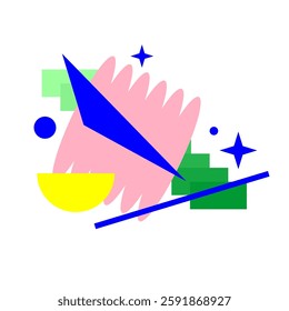Abstract geometric background. Design poster with the flat figures. Vector illustration.