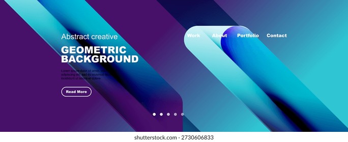 Abstractas diseño de fondo geométrico. Los Gradientes morados y azules dominan el espacio visual. Los Elementos de texto presentan información de Cartera, opción de lectura más visible.