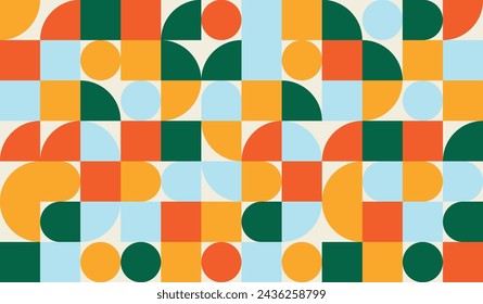 Abstract geometric background design in retro style. Colorful neo geometric vector illustration. Artwork seamless pattern	