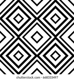 Abstract geometric background design. Vector seamless black and white pattern.