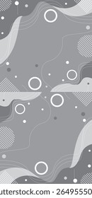 Abstract Geometric Background Design - Abstract Geometric Background with Wavy Shapes and Circles