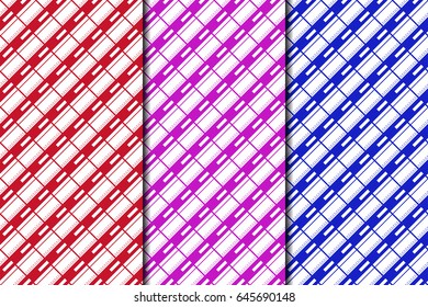 Abstract geometric background with diagonal ornaments. Seamless pattern