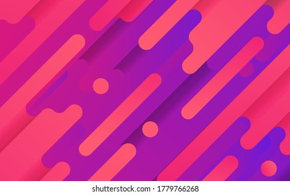 Abstract geometric background with diagonal shapes filled with vivid gradients. Modern and trendy flat backround, vector illustration.