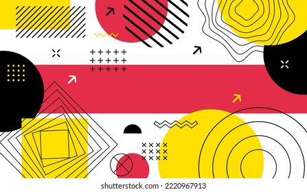 Abstract geometric background with different shape elements. Design elements banner