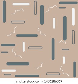 Abstract geometric background with different geometric shapes - Memphis style, 90s style. Vector seamless pattern. Minimalism