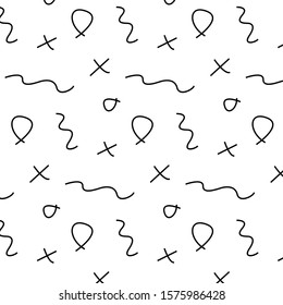 Abstract geometric background, different shapes. Simple line design, doodle. Memphis style. Vector Eps. 8