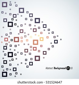 Abstract geometric background with different squares