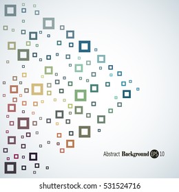 Abstract geometric background with different squares