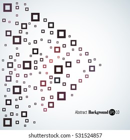 Abstract geometric background with different squares