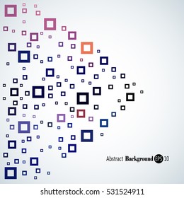 Abstract geometric background with different squares