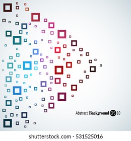 Abstract geometric background with different squares