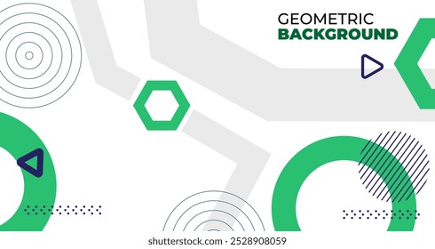 Abstract geometric background, Digital technology banner green shape background concept element line graphic texture element design good for used on posters, banner, web and any more
