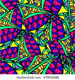 Abstract geometric background of Doodle patterns
