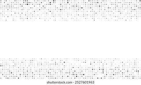 Abstract geometric background with dots. Grey pixels on white with empty space. Digital business backdrop. Vector illustration