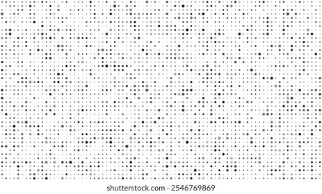 Abstract geometric background with dots. Grey pixels on white with empty space. Digital business backdrop. Vector illustration
