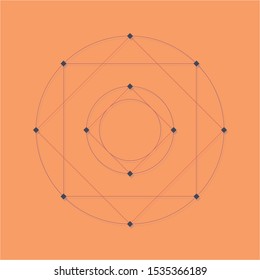 Abstract geometric background with dots in knots and shadow, eps 8
