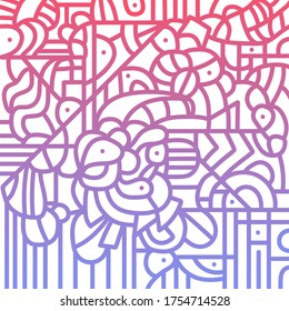 Abstract geometric background. Drawn in the style of doodling. Suitable for printing, fabric, packaging and books.
