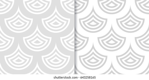 Abstract geometric background. Drop shape. Gray seamless patterns. Vector illustration
