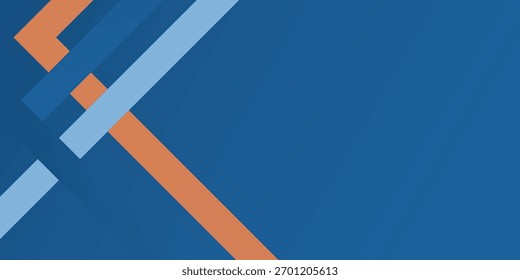 Fondo geométrico Abstractas. Composición de Formas azules dinámicas con líneas naranjas. Fondo Abstractas moderno hipster futurista gráfico simple