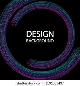 Abstract geometric background with dynamic circles. Creative line art. Design elements created using the Blend Tool.