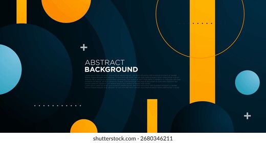 Abstract geometric background with dynamic color blue and orange element design. Simple and trendy banner background. EPS10 Vector