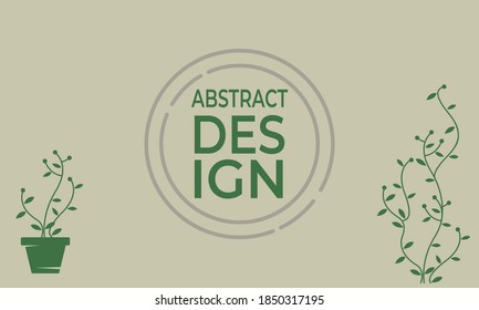 Abstract geometric background. Dynamic composition with symbol of houseplant and soft color for landing page, web, posters, business card, banner.
