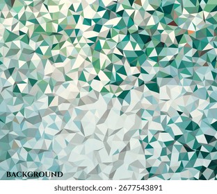  Fondo geométrico Abstractas con un mosaico dinámico de facetas de cristal triangular verde y blanco que crean una textura moderna