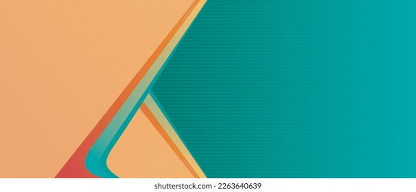 Abstract geometric background. Dynamic shapes composition with orange and green lines.