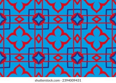 Fondo geométrico abstracto. Composición dinámica de formas. Patrón sin foco con ornamento geométrico simétrico. Textura de mosaico ornamental.