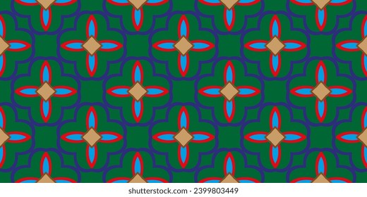 Abstract  geometric background. Dynamic shapes composition. Seamless pattern with symmetric geometric ornament. Ornamental mosaic texture.