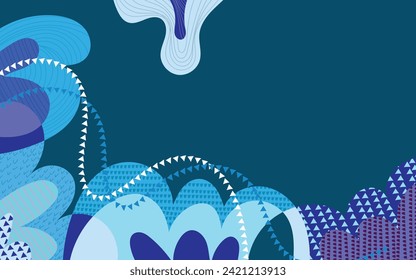 Fondo geométrico abstracto. Composición dinámica de formas. Diseño de fondo frío para afiches. Ilustración del vector