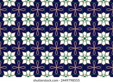 Abstract  geometric background. Dynamic shapes composition. Seamless pattern with symmetric geometric ornament. Ornamental mosaic texture.