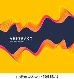 Abstract geometric background with dynamic waves. Vector illustration template for design.