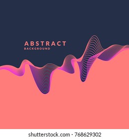 Abstract geometric background with dynamic waves. Vector illustration template for design.