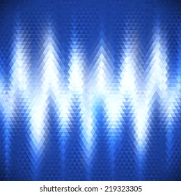 Abstract geometric background with electric discharge of triangles