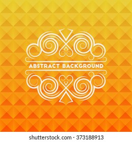 Abstract geometric background with elegant calligraphic floral frame for your design