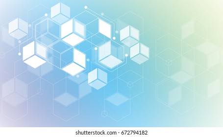 Abstract geometric background with elements of hexagons