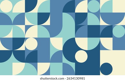 Abstract geometric background featuring a calming palette of blues and creams.
