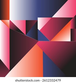 Abstract geometric background featuring a creative collection of different colored square shapes, ideal for modern business presentations and designs, rendered in a subtle gradient texture.