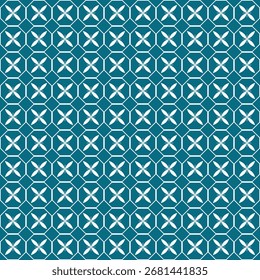 Abstract geometric background featuring floral tile motifs in teal and white tones Perfect for wallpapers packaging fabric prints stationery wrapping paper and modern graphic design projects