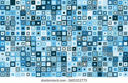 Abstract geometric background featuring a mosaic of tiny, varying shades of blue squares.  Ideal for website banners, tech presentations, or modern design projects.
