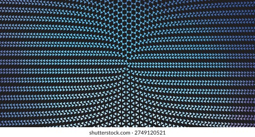 Abstract geometric background featuring repeating triangle shapes forming a perspective pattern with blue gradient tones. Modern digital design with a dynamic depth effect, suitable for technology themes, futuristic visuals, presentations, posters, websites, and creative graphic backgrounds.