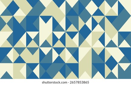 Fondo geométrico Abstractas con una teselación de triángulos azules y beige.  Ideal para proyectos de diseño moderno, Anuncios de Sitio web o como una textura elegante.