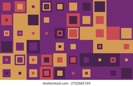 Fondo geométrico Abstractas con un mosaico vibrante de cuadrados en tonos cálidos y fríos.  Este diseño visualmente atractivo es perfecto para presentaciones, Sitios web o redes sociales.