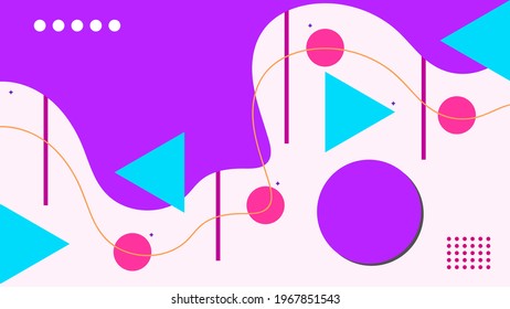 ABSTRACT GEOMETRIC BACKGROUND FLAT COLOR DESIGN VECTOR TEMPLATE FOR WALLPAPER COVER DESIGN 