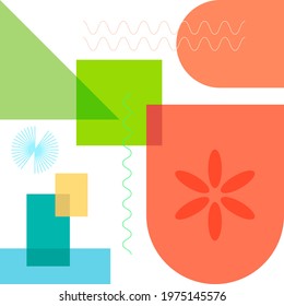 ABSTRACT GEOMETRIC BACKGROUND FLAT COLOR DESIGN VECTOR TEMPLATE FOR WALLPAPER COVER DESIGN 